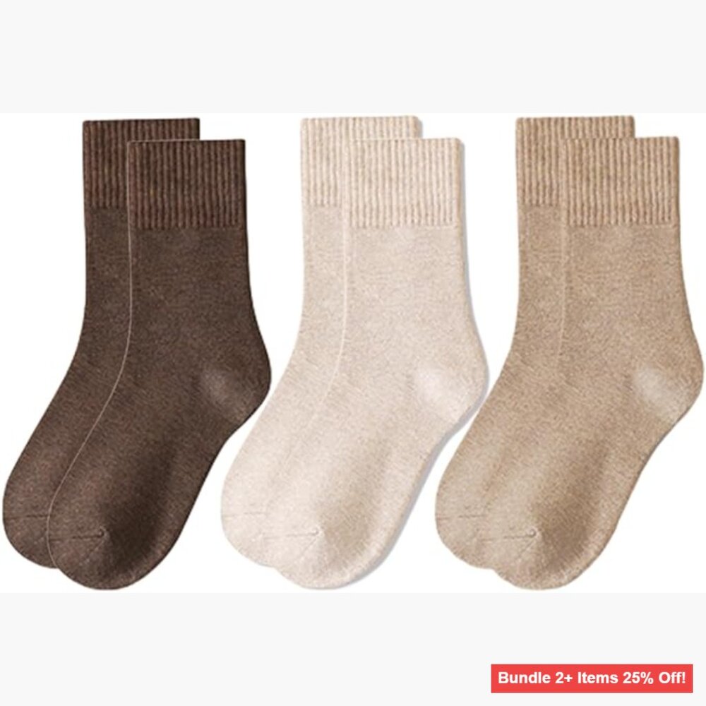 Bamboo Mini Crew Socks 3-Pack Women's Size 5-10 Moisture Wicking